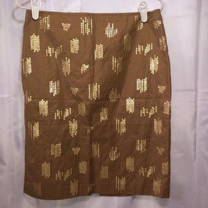 Spanner Womens Pencil Skirt Size 8 Gold Sequins